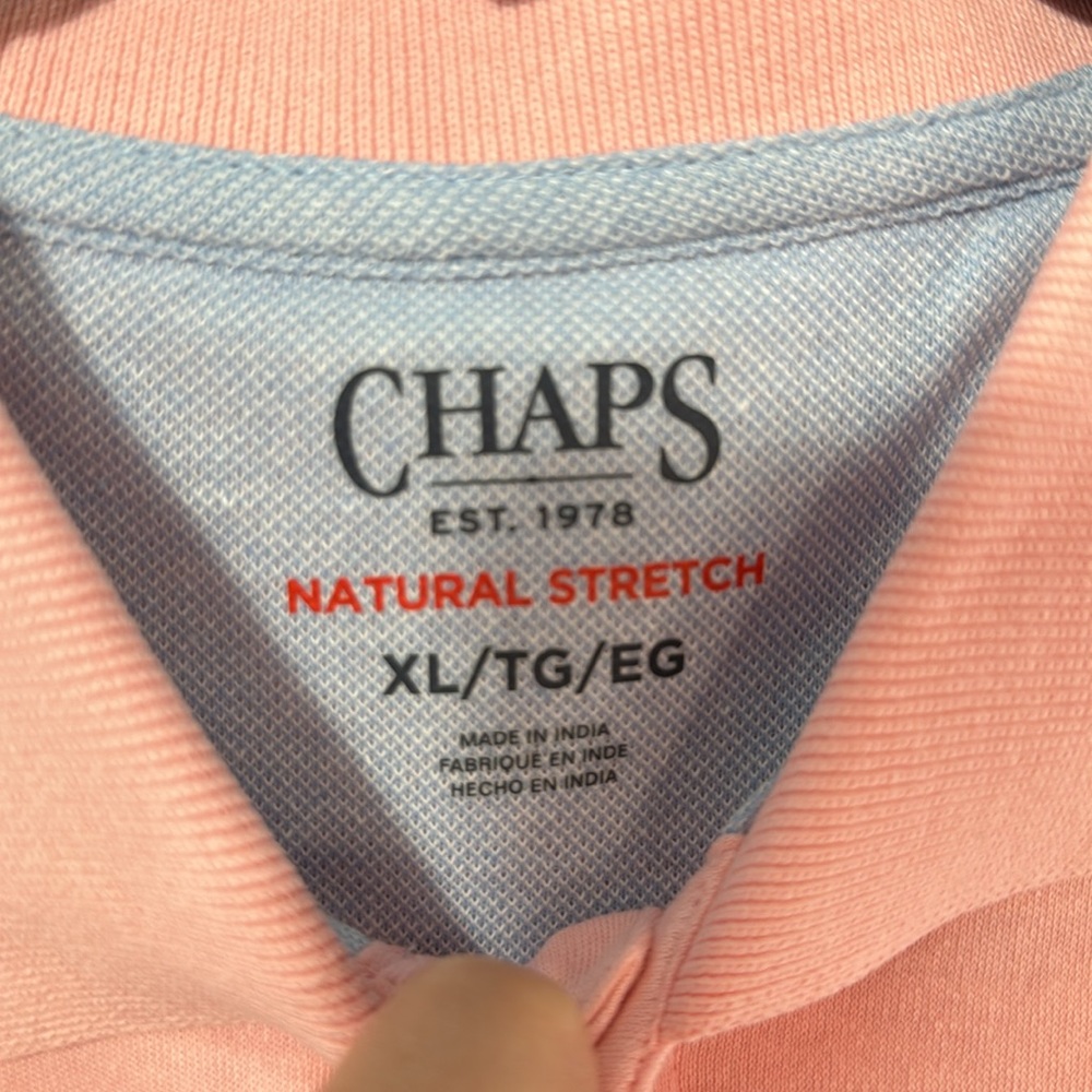 NWT Men’s Chaps Pink Polo Shirt in Size XL - Picture 13 of 13